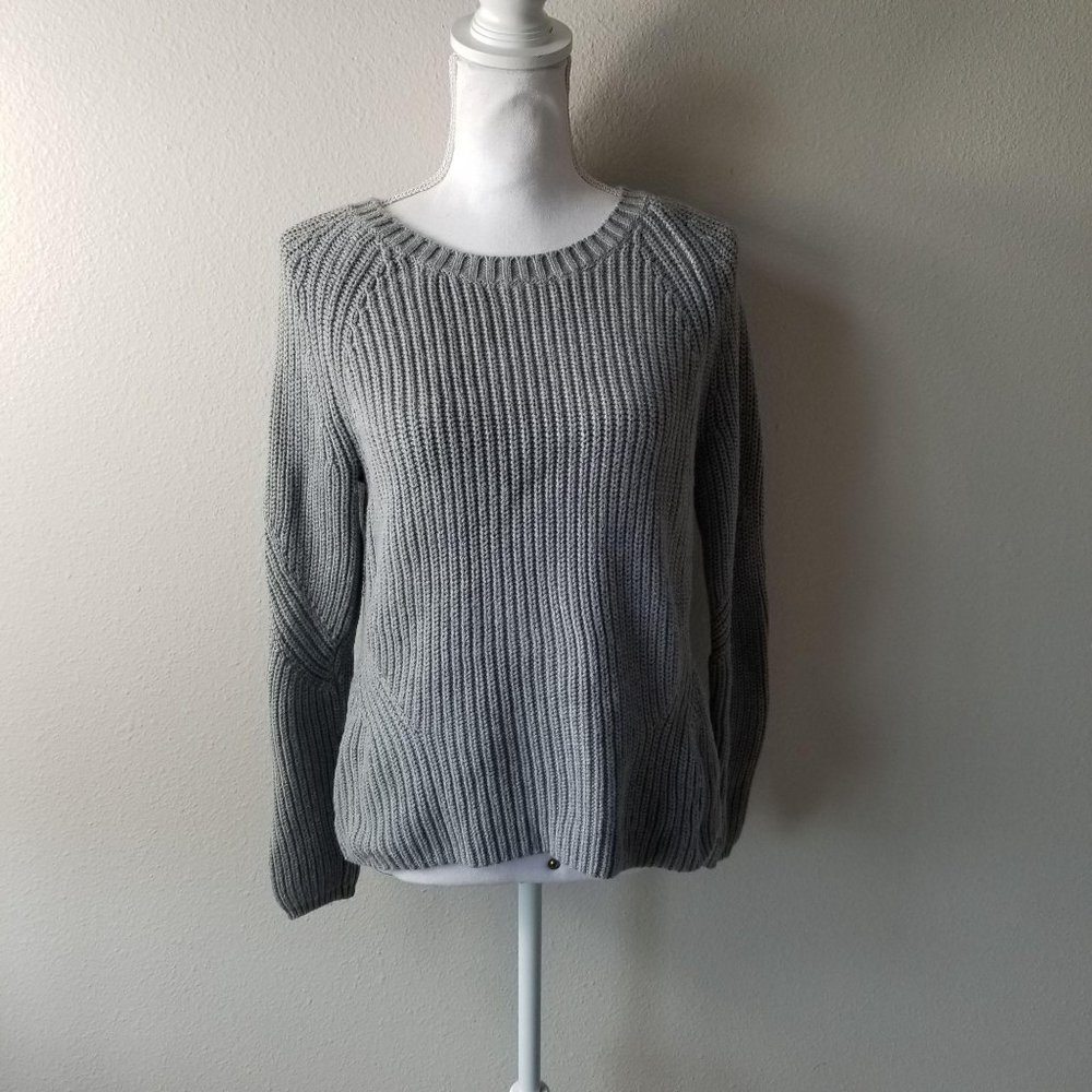 Gap / XS / Gray Blue Crew Neck with Side Buttons